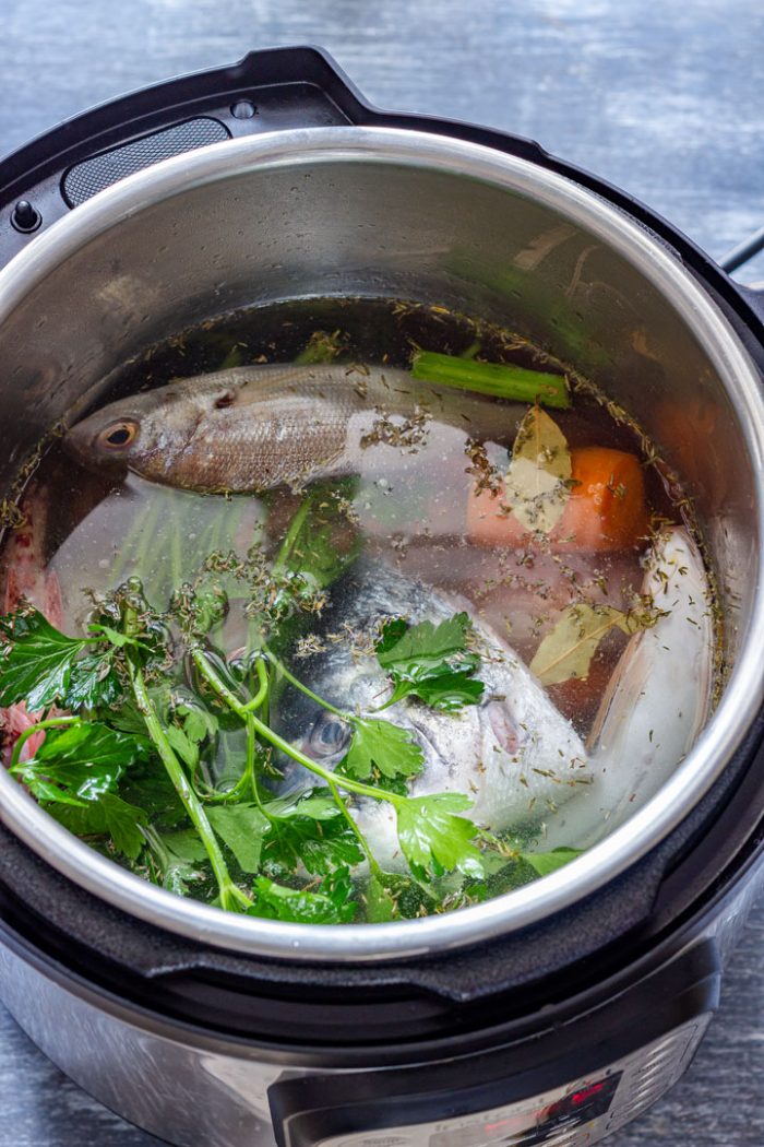 Instant Pot Fish Stock Recipe (Pressure Cooker Fish Stock)