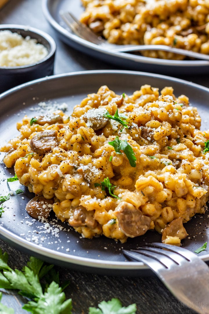 Instant pot barley risotto with parmesan and parsley