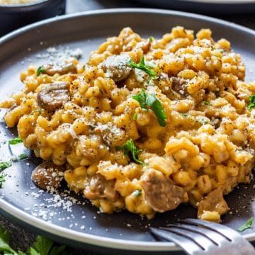 Pressure cooker instant pot barley risotto