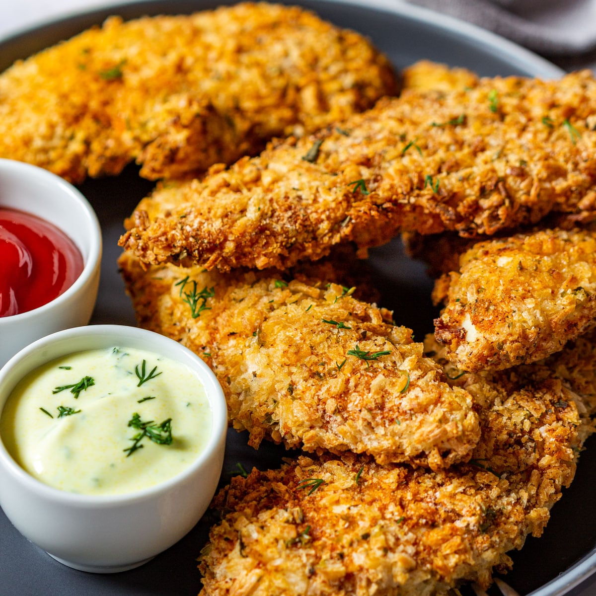 These crispy air fryer chicken tenders are made with simple ingredients and...
