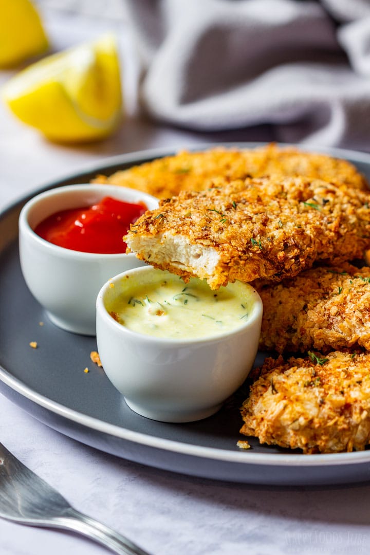 Perfectly cooked breaded chicken tenders