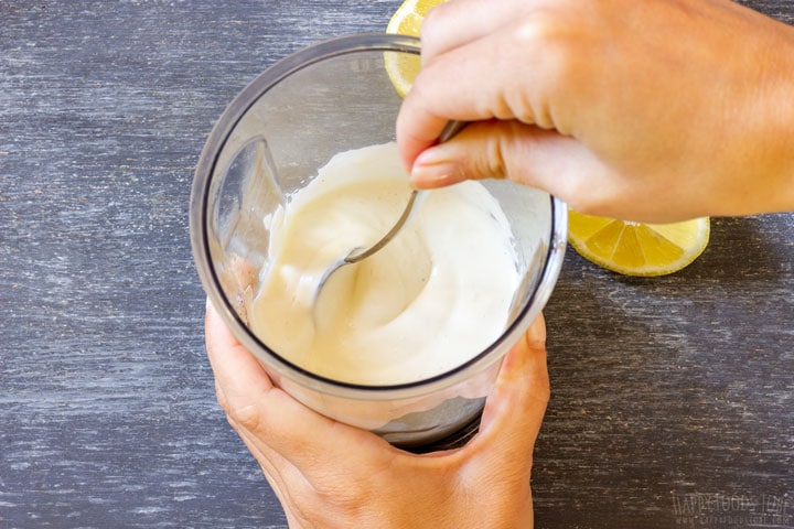 Freshly made garlic aioli sauce