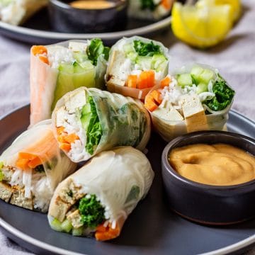 Homemade tofu spring rolls
