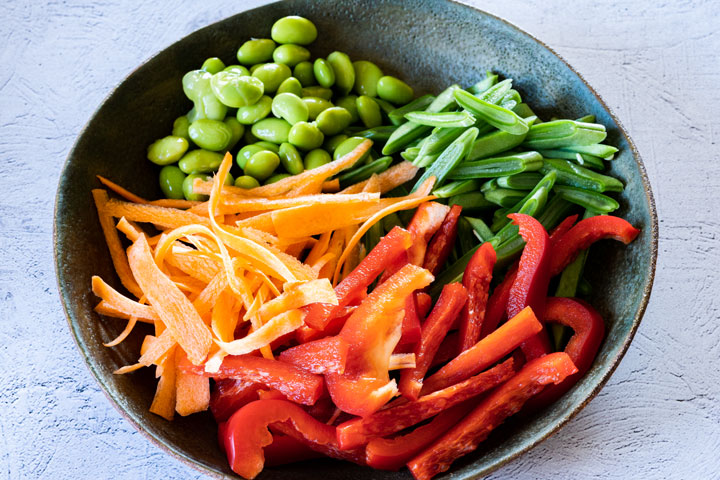 Fresh ingredients for stir-fry