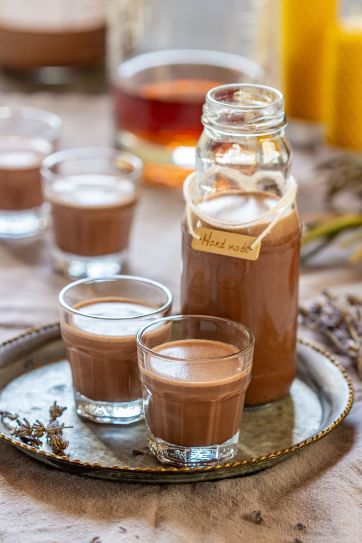 Homemade caramel liqueur