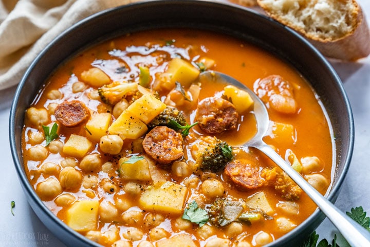 Close-up of chickpea stew