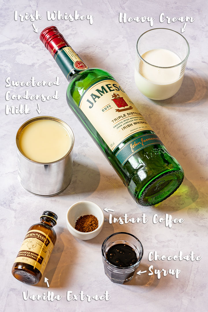 Ingredients of Irish cream