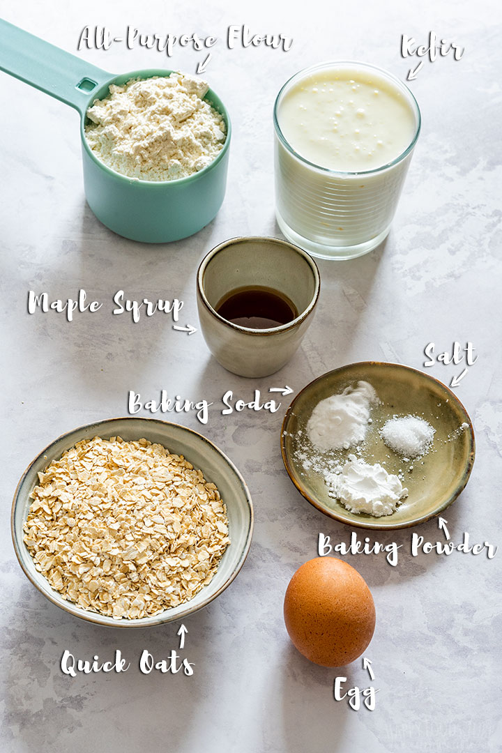 Ingredients needed for making kefir pancakes