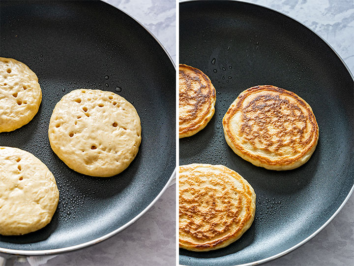 Pan frying pancakes