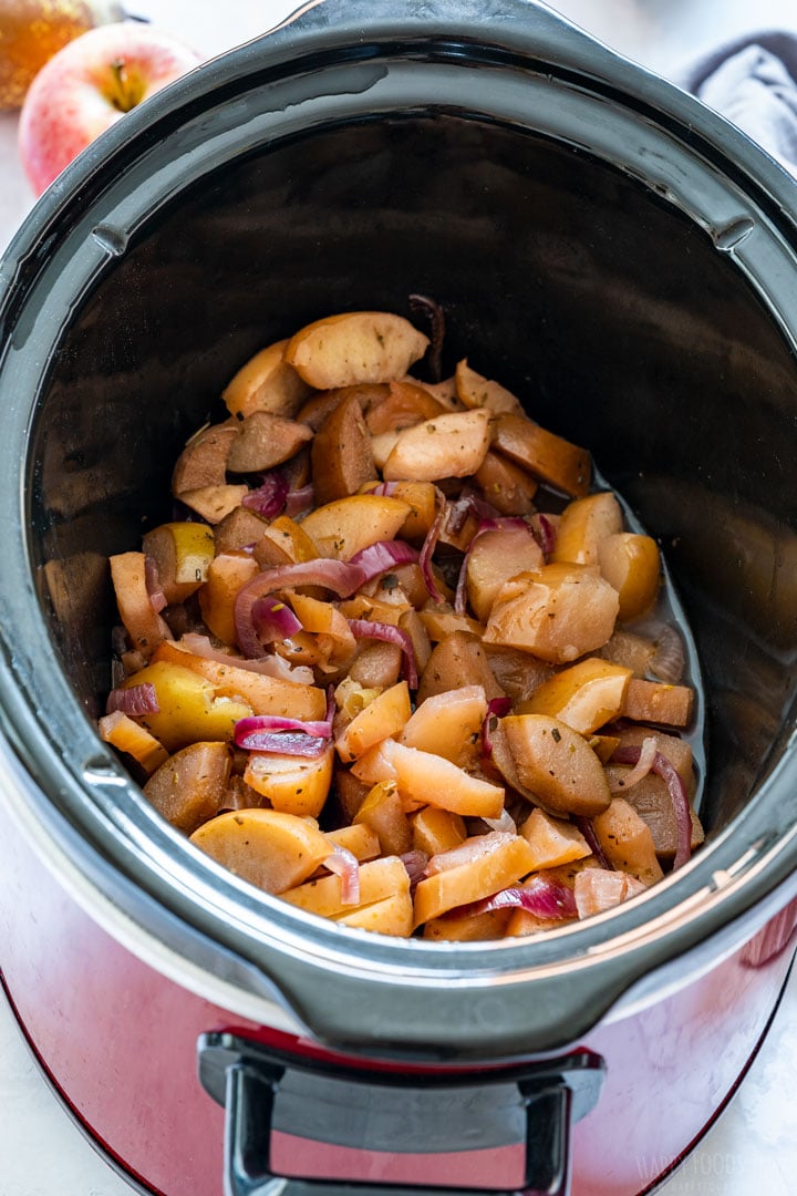 Crock pot apples and onions