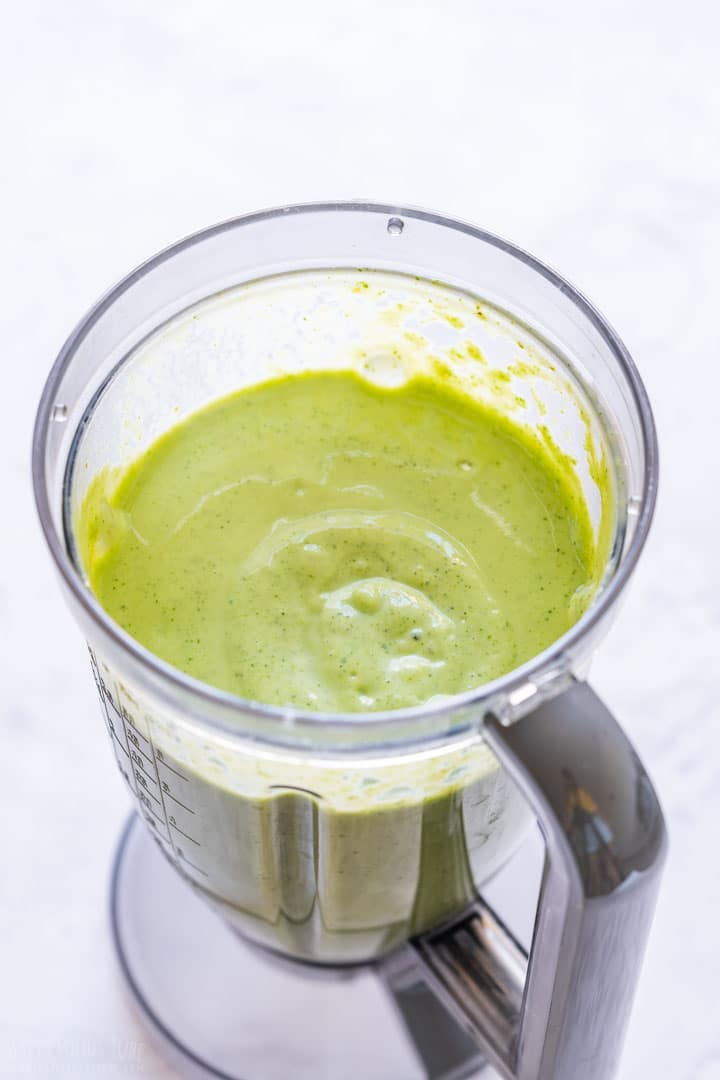 Smooth and creamy smoothie in the blender