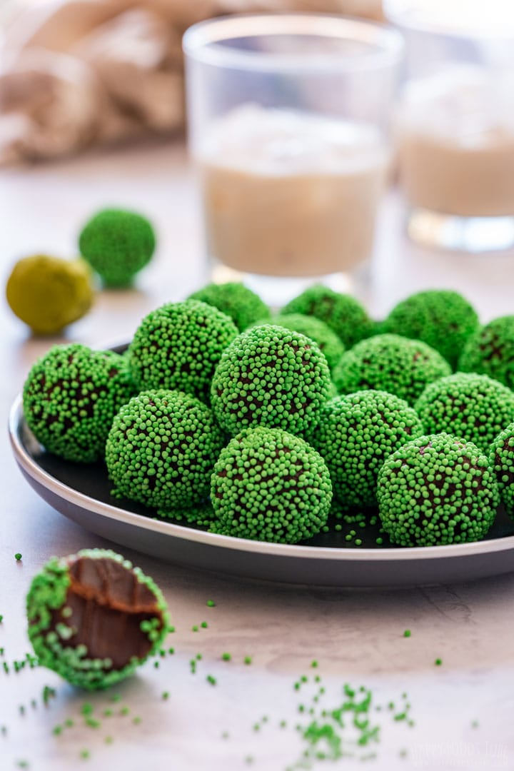 Green truffles for Saint Patrick's Day