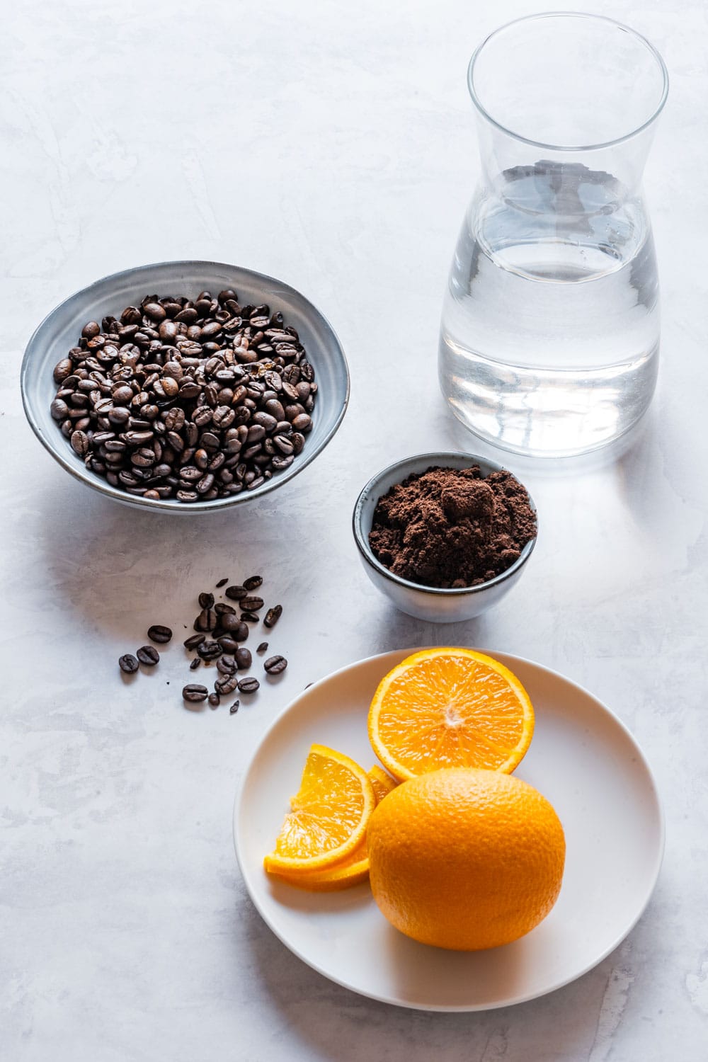 Ingredients of orange cold brew.