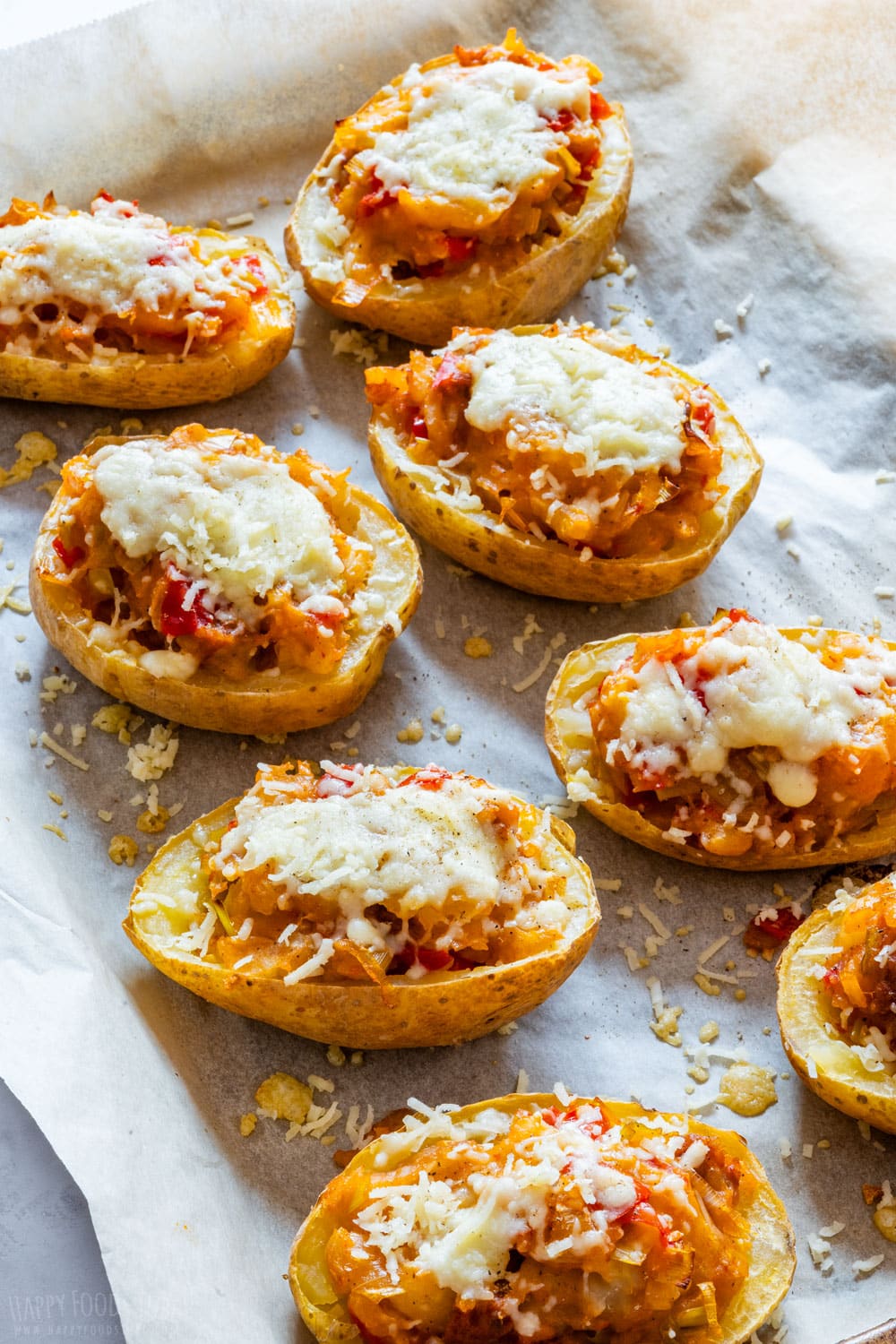 Homemade stuffed baked potatoes.